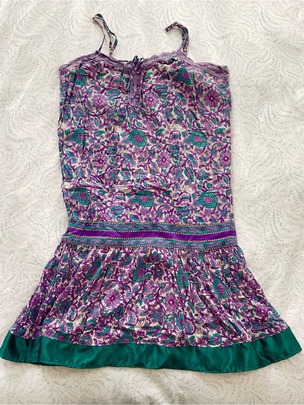 Floral Purple & Teal Bohemian Festival Sundress